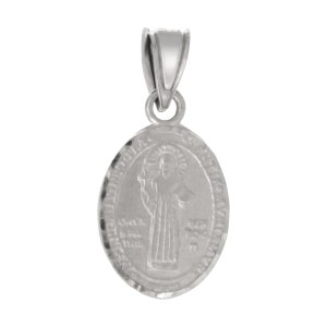 San Benito Saint Benedict  Sterling Silver Pendant Medallion Charm