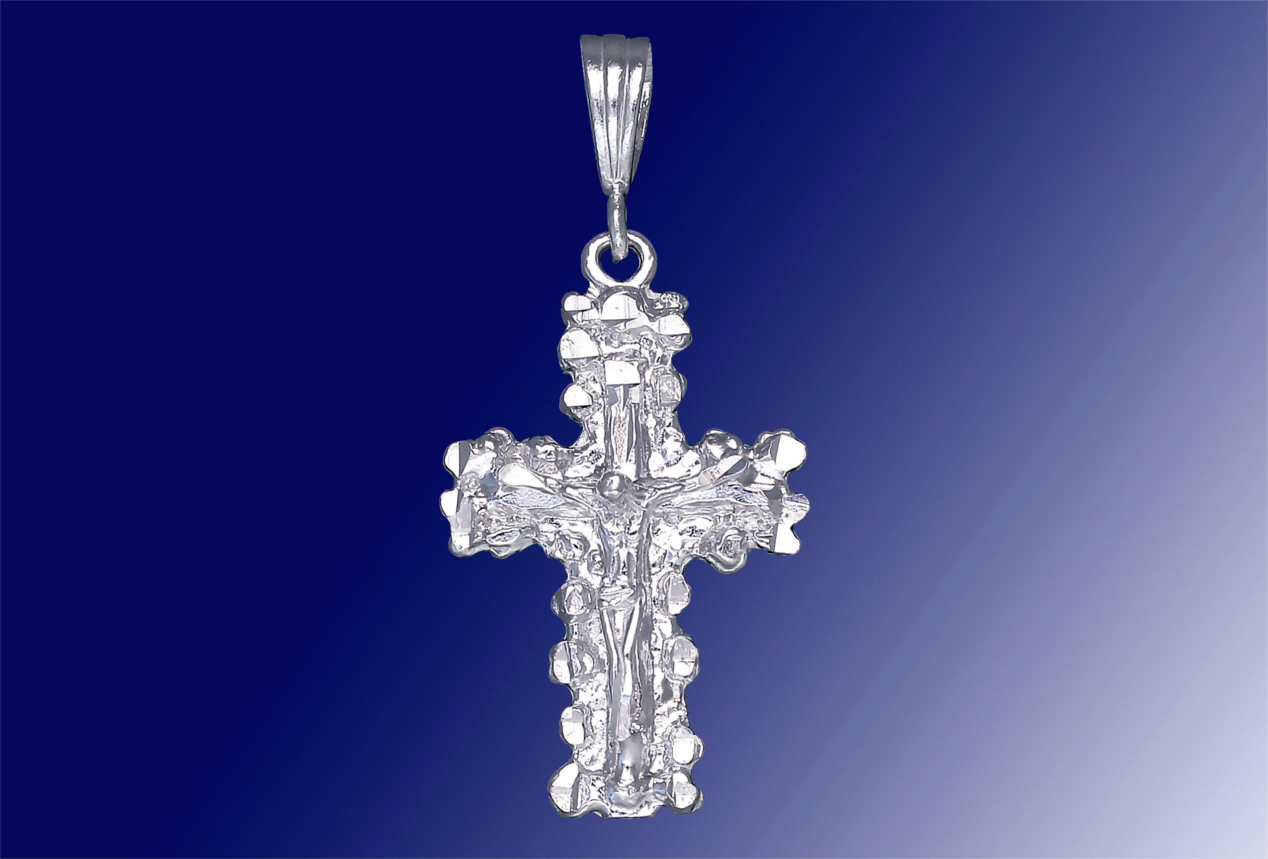 Collana con catena ciondolo Croce viso Jesus Collanina Crocifisso color  silver