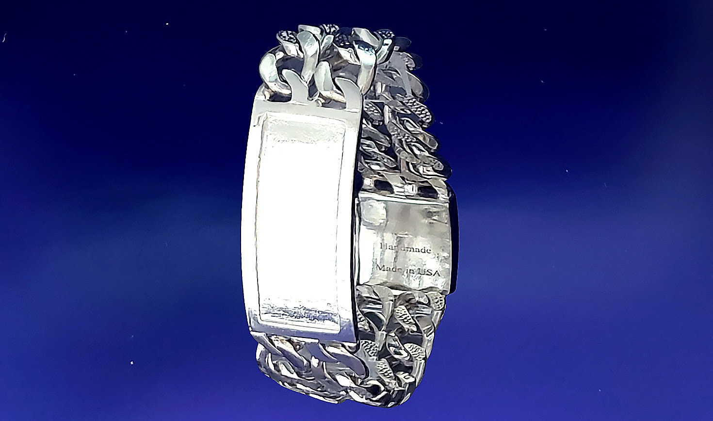 19 Mm Heavy Solid Sterling Silver DOUBLE 2 Row Nugget Style