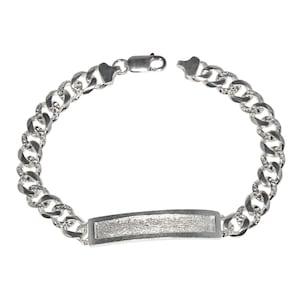 Nugget Chain ID Bracelet Heavy Solid Sterling Silver High Polished Made in USA