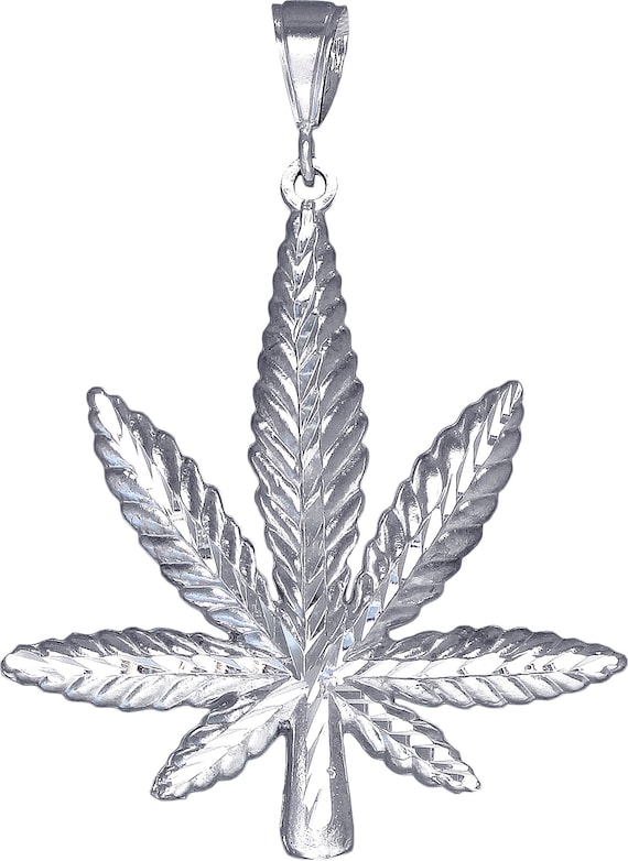 大麻 マリファナ リーフ ダイヤモンド カット チャーム ペンダント