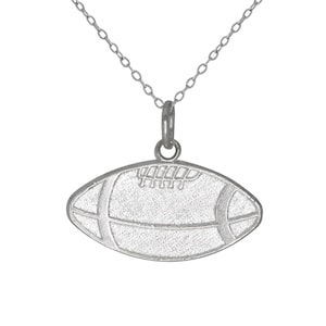 Sterling Silver .925 Football, Sports Charm Pendant Necklace | Made in USA