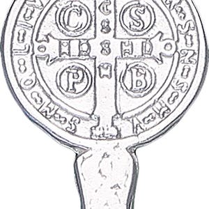 Sterling Silver Saint Benedict Key Medal Reversible Charm Pendant ...