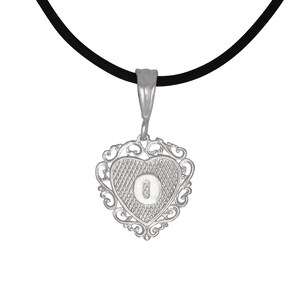 Initial Pendant Jewelry sterling silver 925 heart shaped