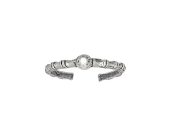 Sterling Silver .925 Gem Design Toe Ring Adjustable Size | Made In USA