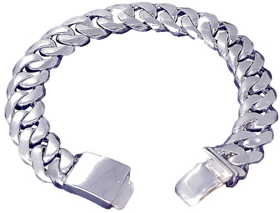 14 Mm Heavy Solid Sterling Silver Miami Cuban Link Curb Bracelet