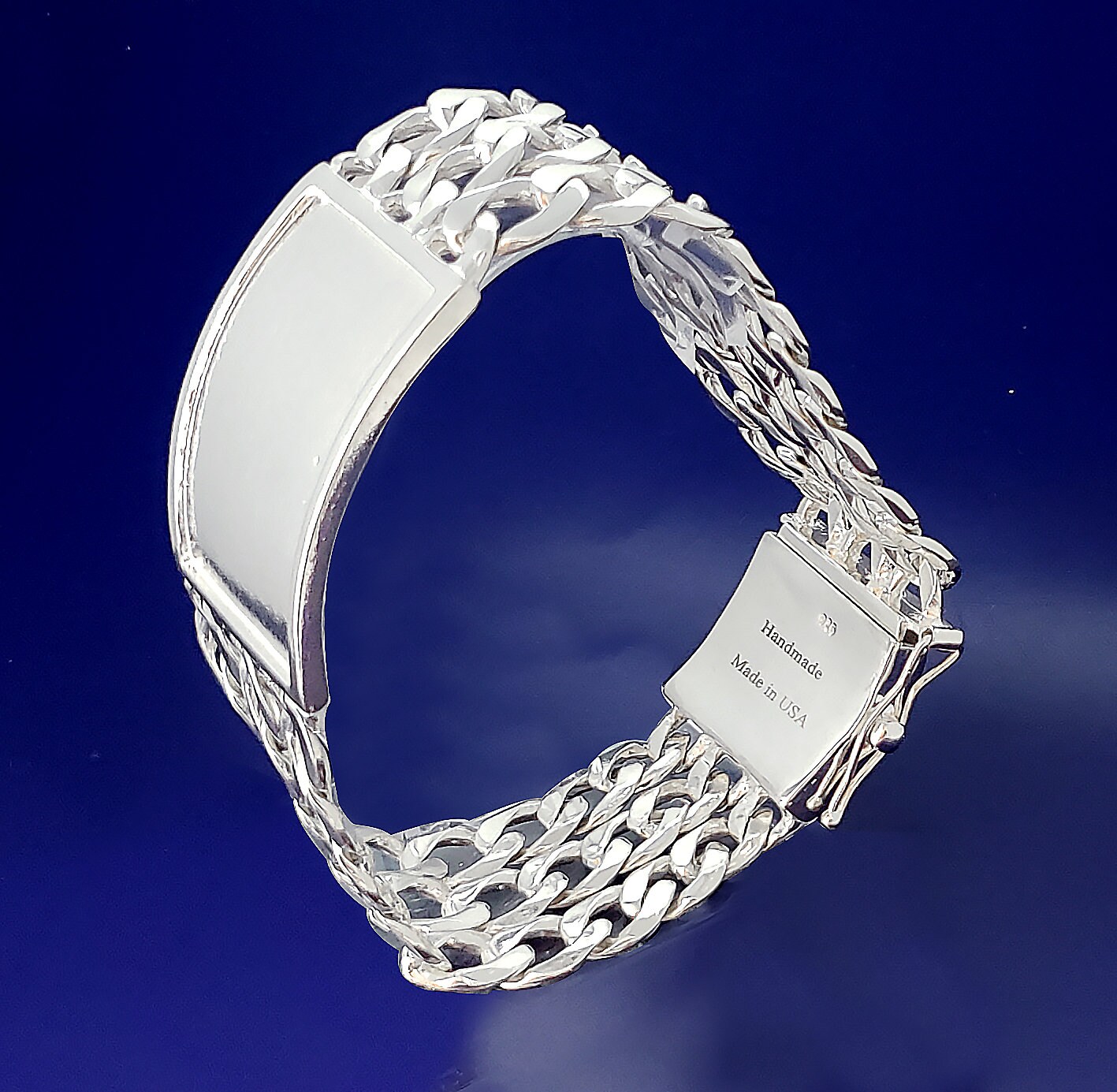 26 Mm Heavy Solid Sterling Silver TRIPLE 3 Row Cuban Curb Link ID