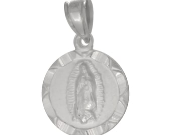 Silver Miracoulous Medal Virgin Mary Necklace Our Lady Of Guadalupe Mother Of Christ