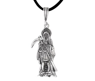 ONEFINITY Collana Santa Muerte In Argento Sterling 925 – Ciondolo Teschio Messicano Con Catena 18+2 Pollici, Amuleto Di Protezione, Gioiello Uomo Donna