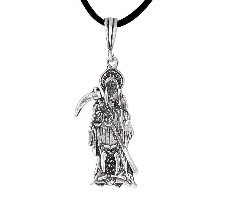 ONEFINITY Collana Santa Muerte In Argento Sterling 925 – Ciondolo Teschio Messicano Con Catena 18+2 Pollici, Amuleto Di Protezione, Gioiello Uomo Donna