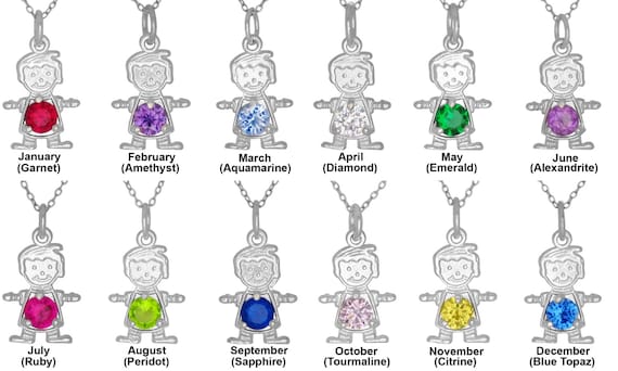 Sterling Silver .925 Happy Baby Boy With Birthstone November  display picture 2