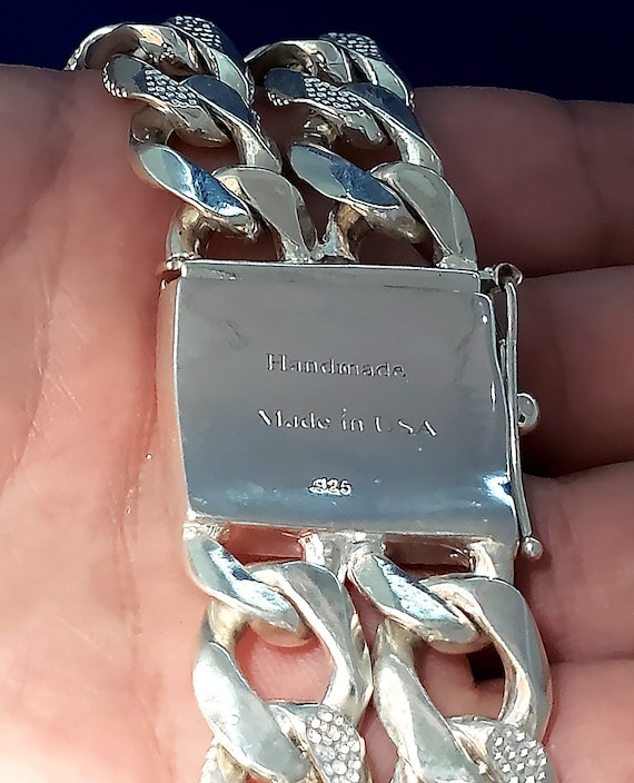 130 Grams Heavy Solid Sterling Silver Double 2 Row Curb Link