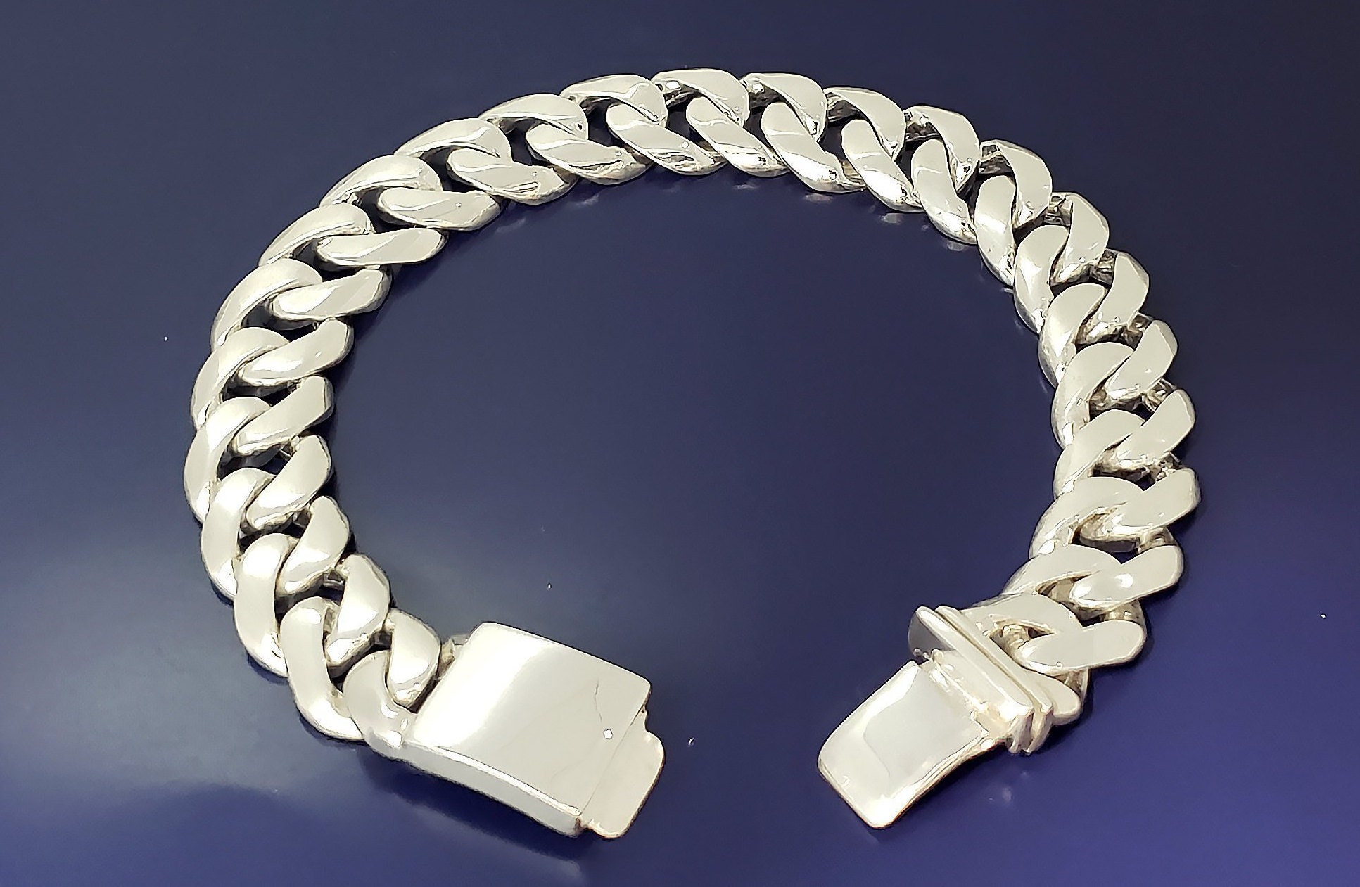 14 Mm Heavy Solid Sterling Silver Miami Cuban Link Curb Bracelet