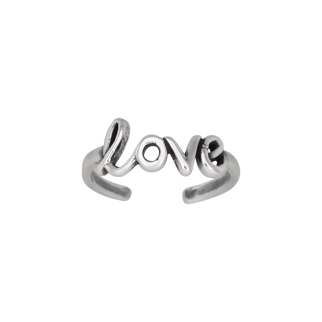 Sterling Silver .925 Love Toe Ring Adjustable Size Made in USA Etsy