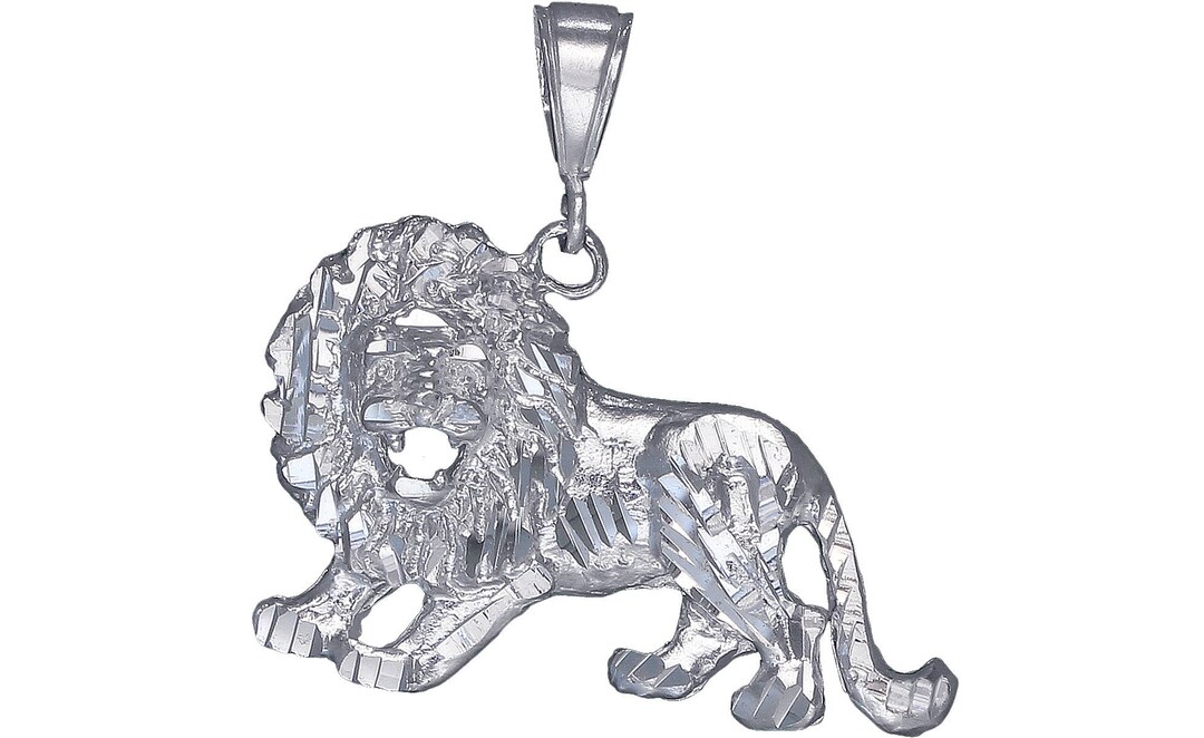 Lion d'argent sterling charme Collier pendentif pouces 7,8
