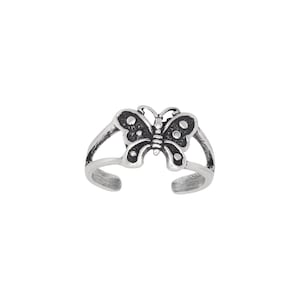 Sterling Silver .925 Butterfly Toe Ring adjustable size | Made In USA