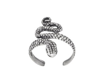 Sterling Silver .925 Viper, Snake, Toe Ring adjustable size | Made In USA