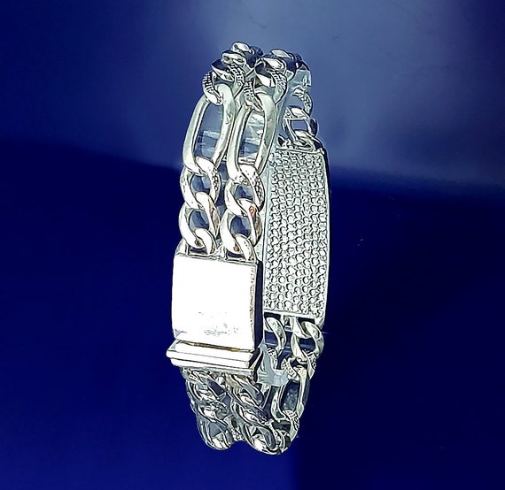 16 Mm Heavy Solid Sterling Silver DOUBLE 2 Row Nugget Style