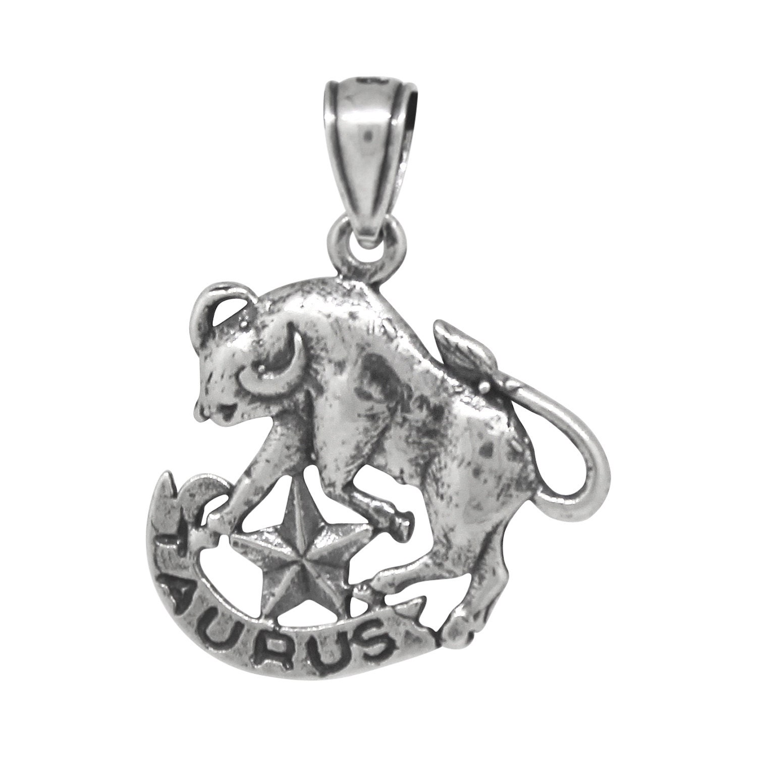 Taurus Pendant Jewelry Charm Necklace Sterling Silver .925 Etsy