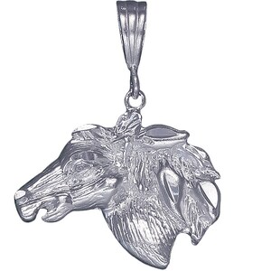 Sterling Silver Horse Charm Pendant Necklace 1.3 Inches 3.6 Grams with Diamond Cut Finish and 18 Inch Rolo Chain