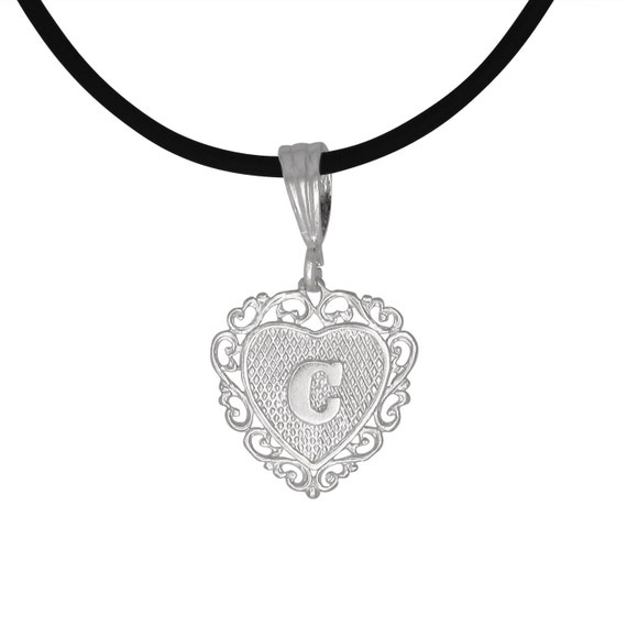 Sterling Silver .925 c Initial Heart 