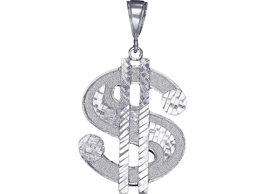 スターリングシルバー ドルサイン チャーム ペンダントネックレス 2.1