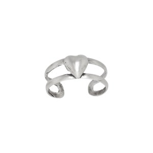 Sterling Silver .925 Heart Toe Ring adjustable size | Made In USA
