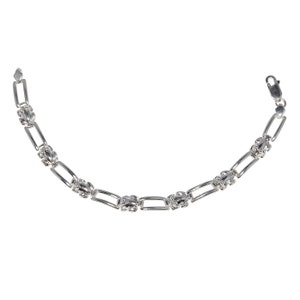 Sterling Silver .925 Frogs Link Bracelet 6.5&quot; | Made in USA