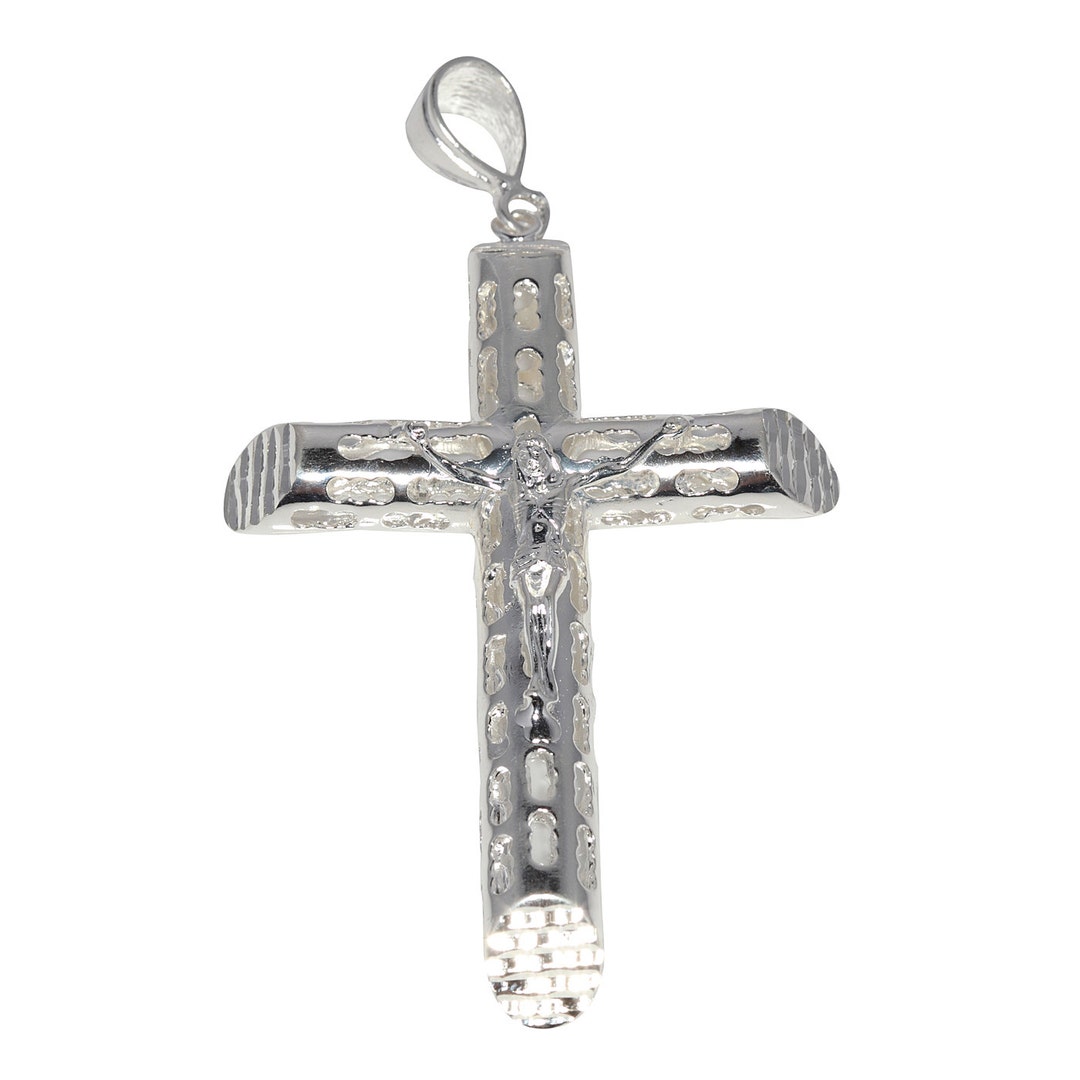 Sterling Silver .925 Crucifix Tube Cross Charm Pendant | Made in USA - Etsy