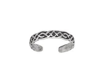 Sterling Silver .925 Celtic Knot Toe Ring adjustable size | Made In USA