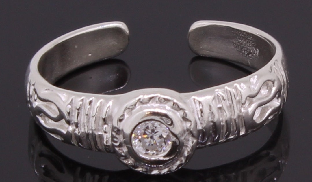Adjustable Toe Ring Sterling Silver 925 With CZ Stone - Etsy