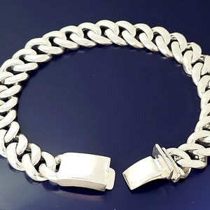 12 mm Heavy Solid Sterling Silver Miami Cuban Link Curb Bracelet Handmade in USA with Custom Handmade Box Lock Sizes 7, 7.5, 8, 8.5, 9, 9.5