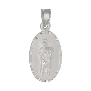 Sterling Silver Saint Christopher Pendant Necklace Protect Us