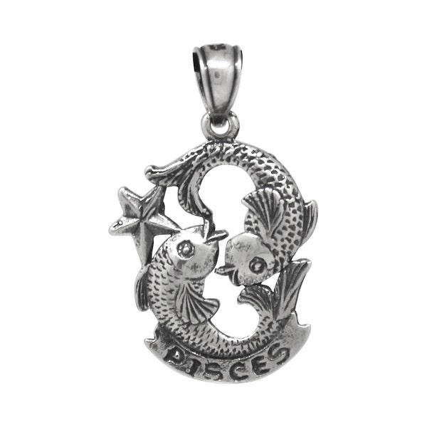 Pisces gioielli ciondolo argento Sterling,925 Look Vintage fatti a mano Made In USA
