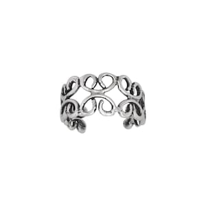 Sterling Silver .925 Wirework Toe Ring adjustable size | Made In USA