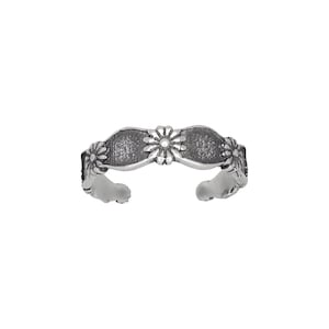 Sterling Silver .925 Flower Design Toe Ring adjustable size | Made In USA