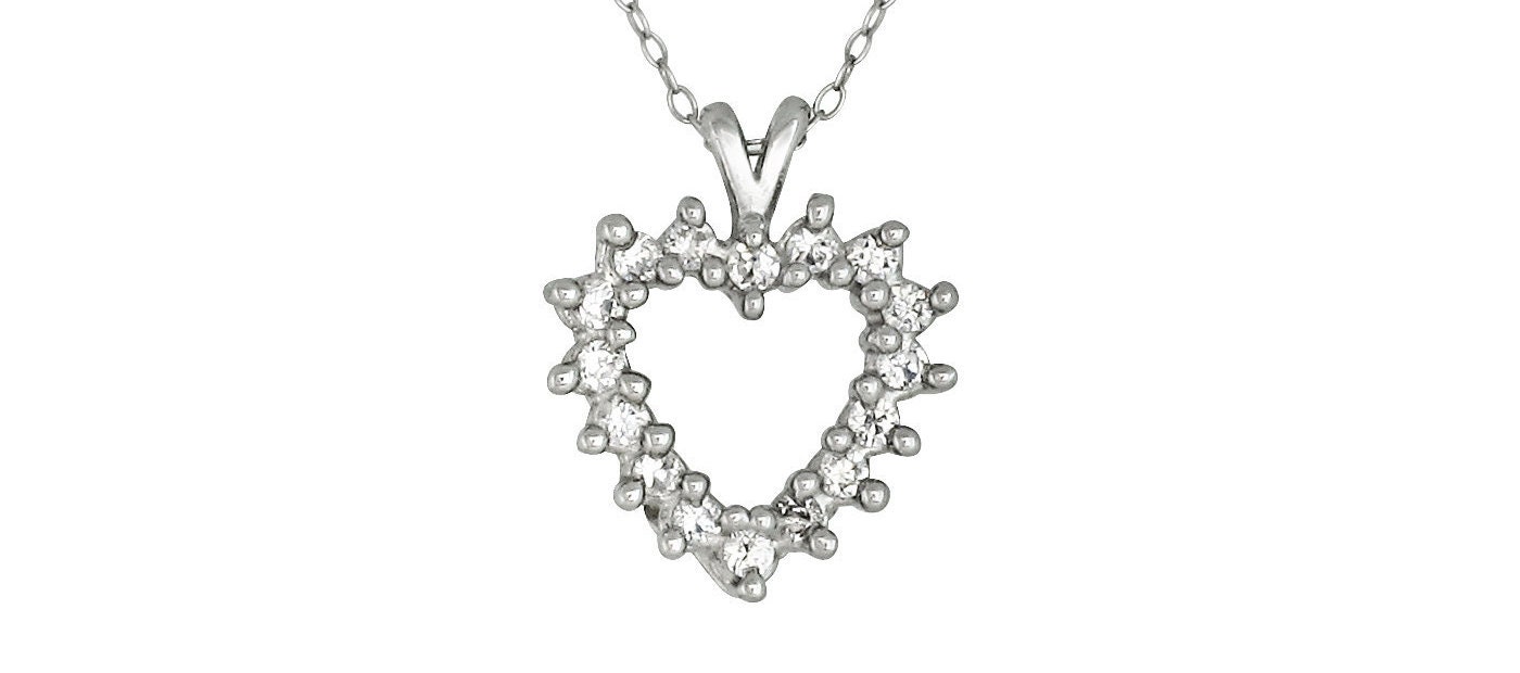 ネックレス・ペンダント +ENGBROX+ silver925 ami heart cubic necklace EBNL24068SV Sterling Silver .925 Heart With Cubic Zirconia Stones