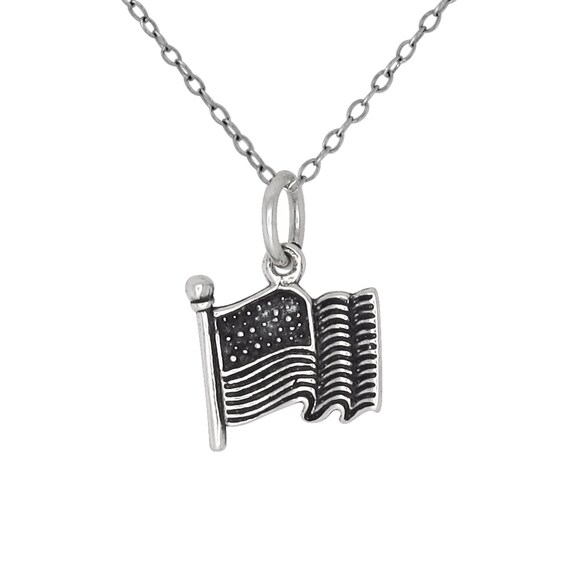 United States of America USA Charm Sterling Silver, Made in the USA United States of America USA Charm Sterling Silver, Made in the USA