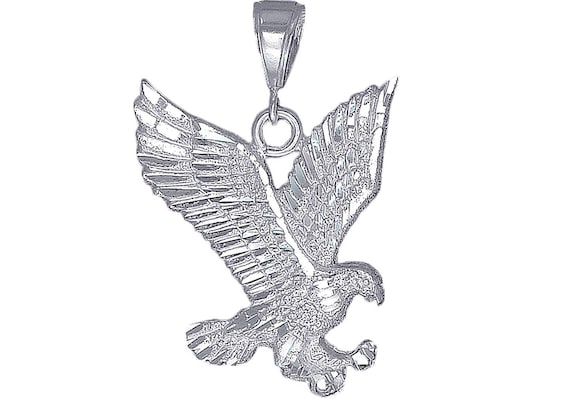 大型スターリングシルバーイーグルチャームペンダントネックレス 1.8