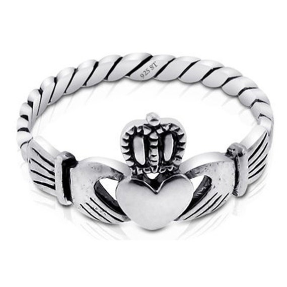 Sterling Silver Irish Claddagh Friendship and Sizes 4-10 Made  in USA