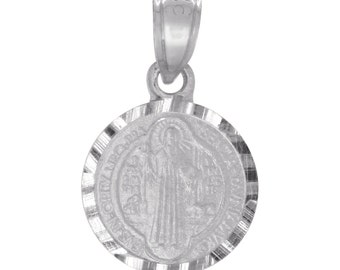 Sterling Silver Saint Benedict San Benito Pendant Charm