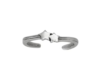 Sterne Sterling Silber .925 Sternschnuppen Ring, Zeh Ring größenverstellbar | Hergestellt in den USA