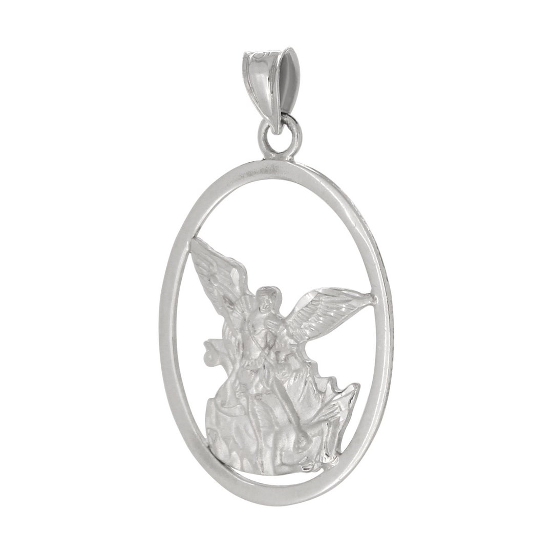 Sterling Silver St Michael Necklace Pendant New Item Archangel - Etsy