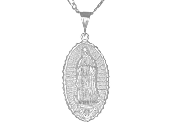 Jewels Obsession Our Lady Guadalupe Pendant 22 mm Sterling Silver 925 Our Lady Guadalupe Pendant