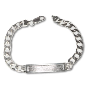 Sterling Silver .925 Link ID/Identification Bracelet 8.5" 13G | Made In USA