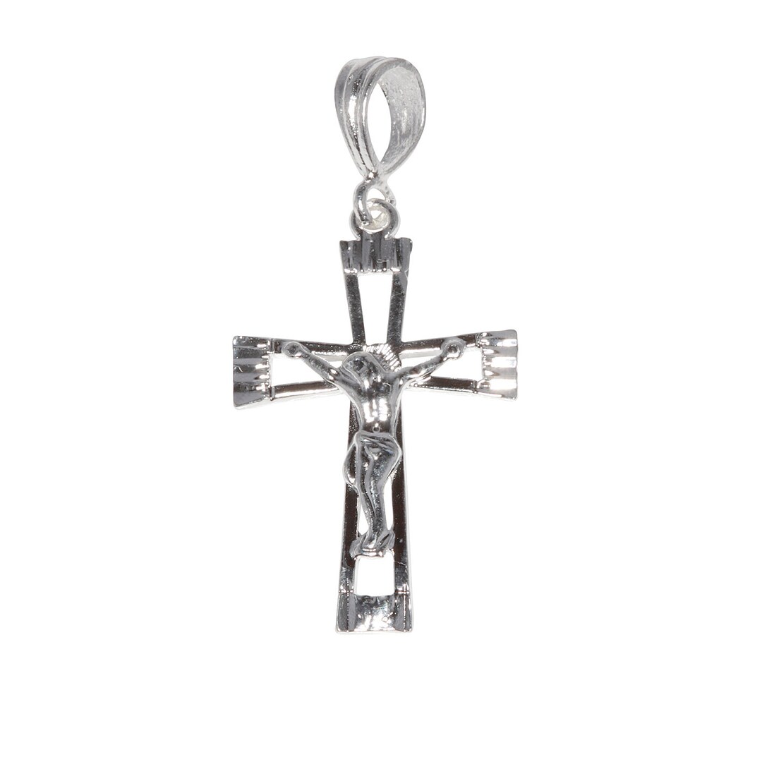 Sterling Silver .925 Crucifix Cross Charm Pendant | Made in USA - Etsy