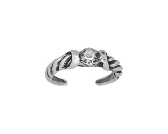 Sterling Silver .925 Gem Design, Twisted, Toe Ring adjustable size | Made In USA
