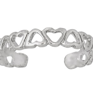 Sterling Silber 925 mehrere Herzen Zehenring größenverstellbar | Hergestellt In USA