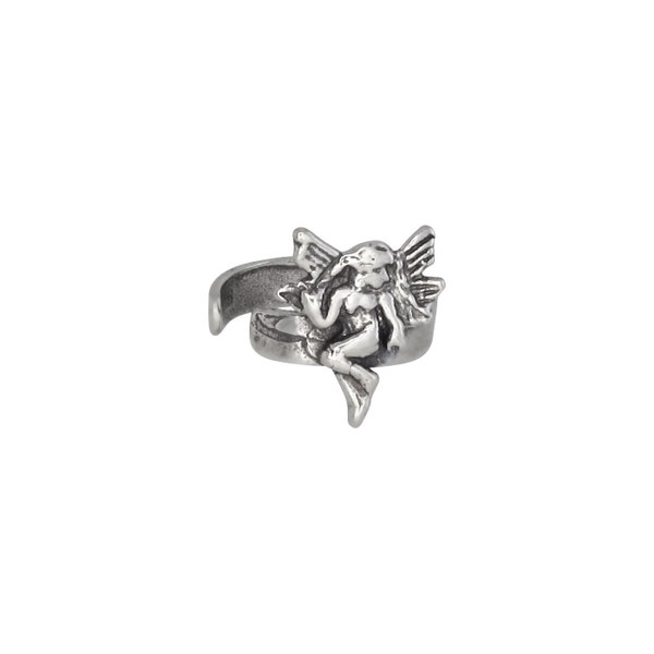 Sterling Silver .925 Angel Ear Cuff Clip-on Adjustable (Left) | Made In USA