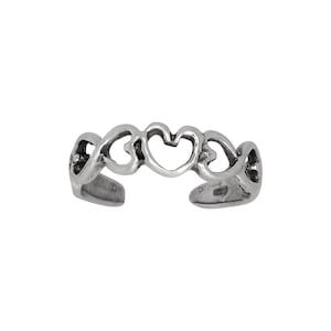 Sterling Silver .925 Heart and Infinity Design Toe Ring adjustable size | Made In USA